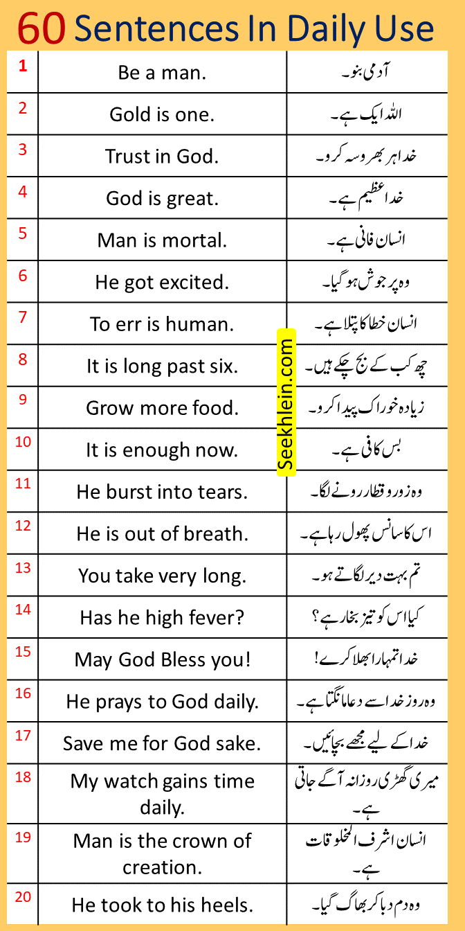 60 sentences in daily use