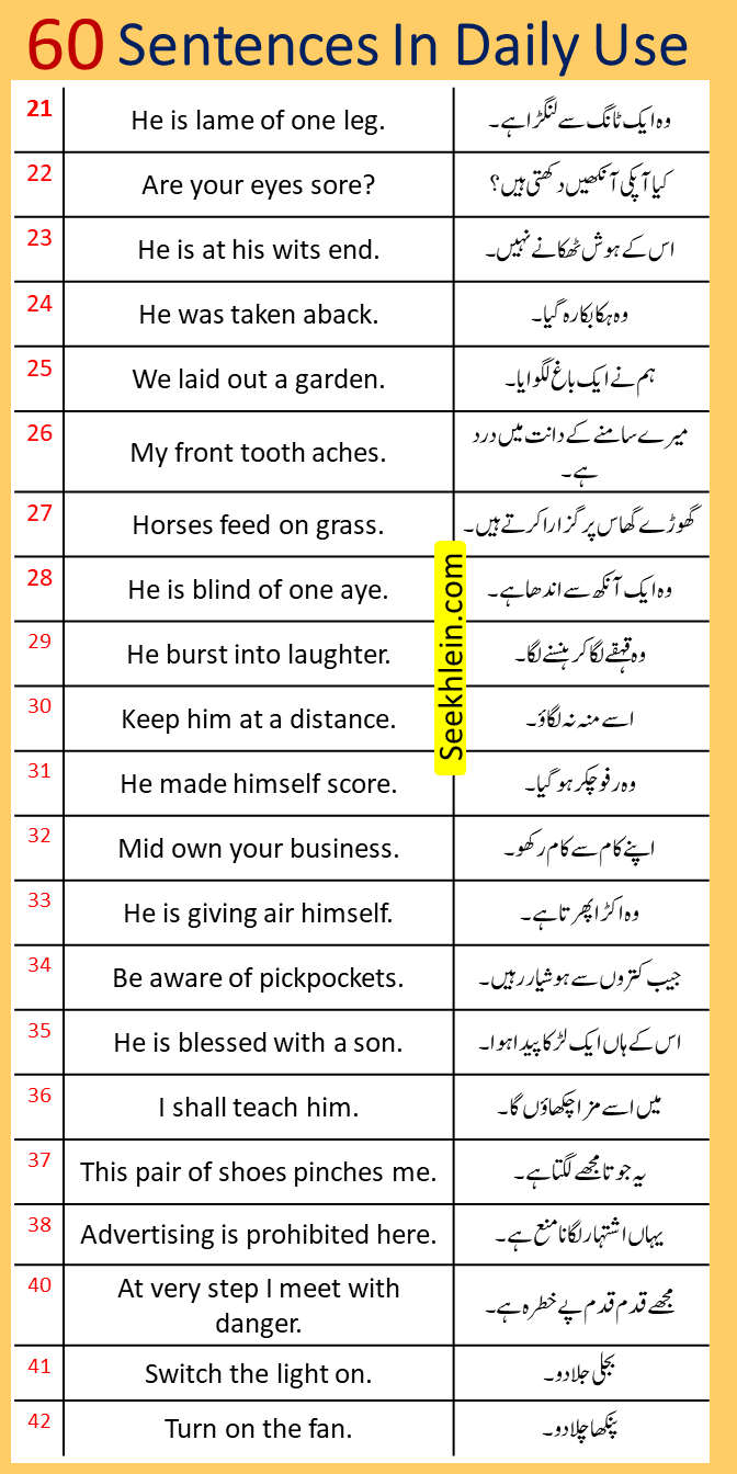 60 sentences in daily use