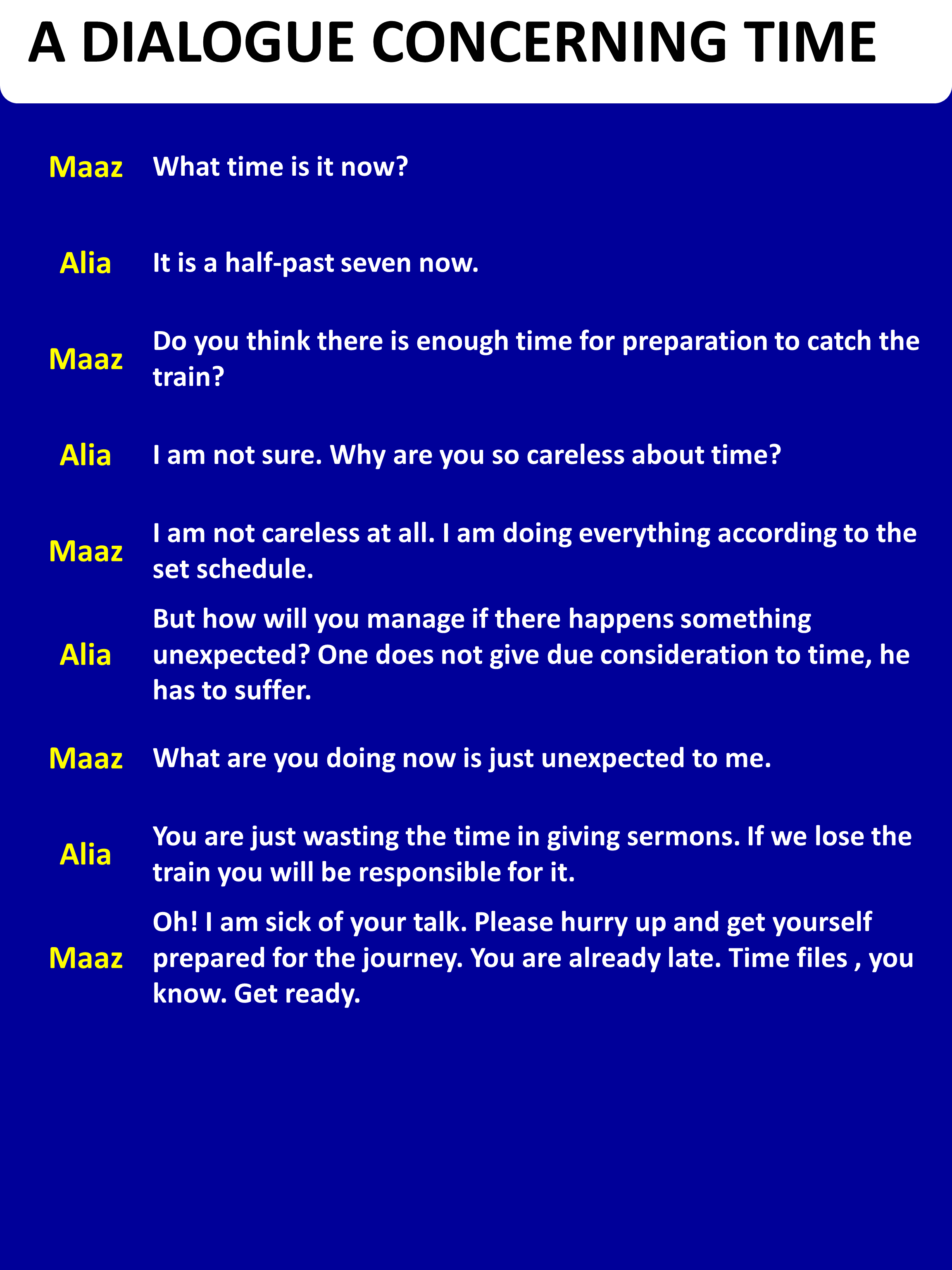 A DIALOGUE CONCERNING TIME