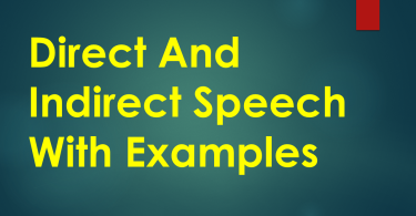 Direct And Indirect Speech