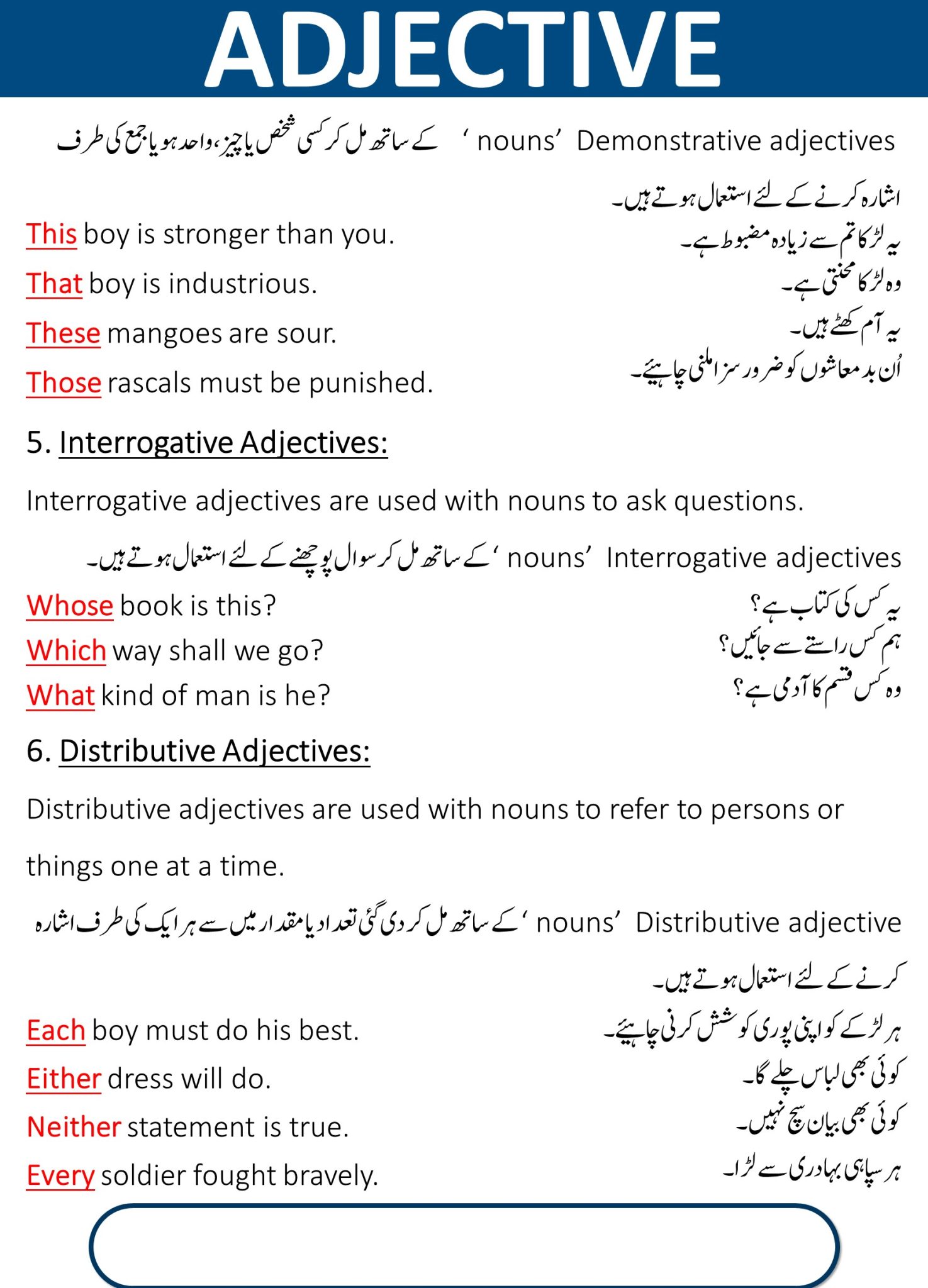 Interrogative Adjectives